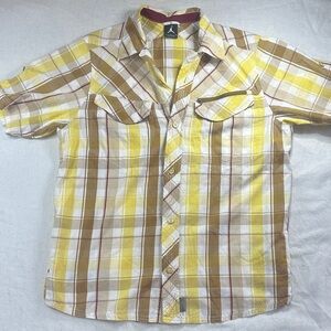 Jordan Yellow and Brown Plaid Men's Shirt